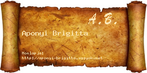 Aponyi Brigitta névjegykártya